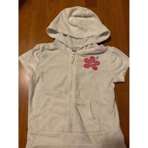 Green Dog Terry Zip up Swim Suit Cover Size Large Girls